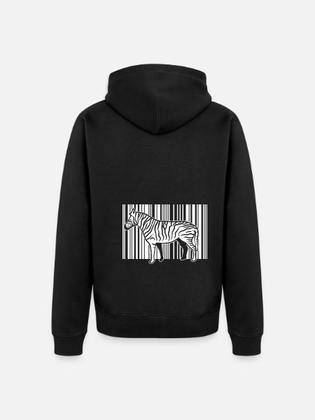 Barcode Zebra Zookeeper - Unisex Premium Bio Zip Hoodie - Schwarz