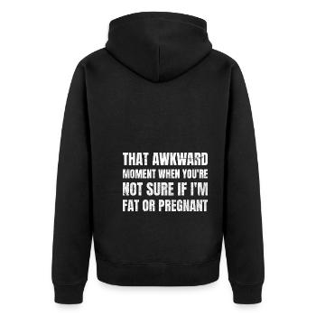 Moment gênant Pas sûr de la graisse ou enceinte Schwanger - Veste à capuche bio Premium Unisexe - noir - Dos - Nico (187cm)