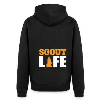 Scout Life Pfadfinderleiter - Unisex Premium Bio Zip Hoodie - Schwarz - Hinten - Nico (187cm)