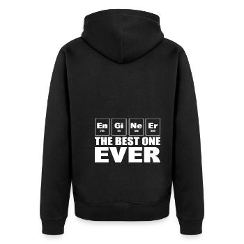 Schiffsingenieur Humor Schiffsingenieur - Unisex Premium Bio Zip Hoodie - Schwarz - Hinten - Nico (187cm)