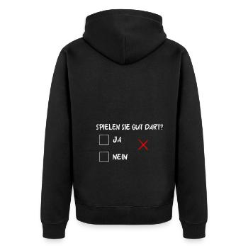 Spielen Sie Gut Dart Dartspieler - Unisex Premium Bio Zip Hoodie - Schwarz - Hinten - Nico (187cm)