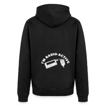 I'm Radio Active Amateur-Funker - Unisex Premium Bio Zip Hoodie - Schwarz - Hinten - Nico (187cm)