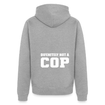 Definitely Not A Cop Sicherheitsbeamter - Unisex Premium Bio Zip Hoodie - Grau meliert - Hinten - Nico (187cm)