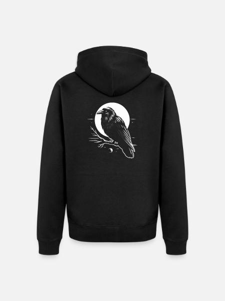 Corbeau - Veste à capuche bio Premium Unisexe - noir