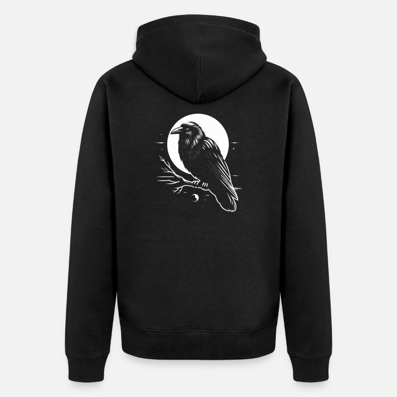 Corbeau - Veste à capuche bio Premium Unisexe - noir