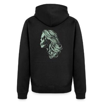 Crâne de fille zombie - Veste à capuche bio Premium Unisexe - noir - Dos - Nico (187cm)