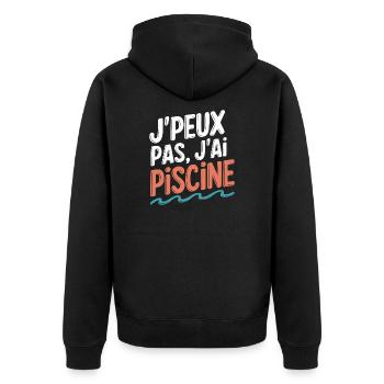 J'peux pas, j'ai piscine - Veste à capuche bio Premium Unisexe - noir - Dos - Nico (187cm)