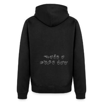 Have A Nice Day Sign Language - Unisex Premium Organic Zip Hoodie - black - Back - Nico (187cm)