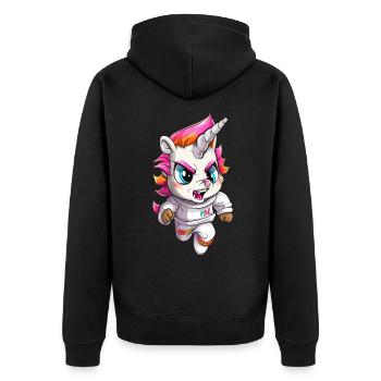 Grim Unicorn Design - Mystical Magic - Veste à capuche bio Premium Unisexe - noir - Dos - Nico (187cm)
