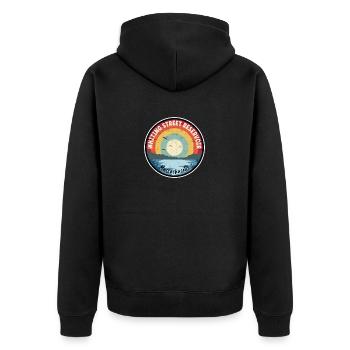 Whiting Street Reservoir Massachusetts Bunt - Unisex Premium Bio Zip Hoodie - Schwarz - Hinten - Nico (187cm)