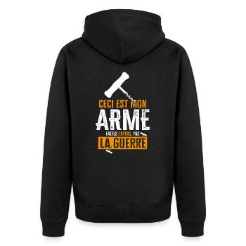 Citation drôle apéro beauf apéritif apéro rigolo - Veste à capuche bio Premium Unisexe - noir - Dos - Nico (187cm)