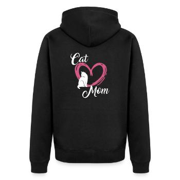 Propriétaire de chat Cadeau Chats Maman Propriétaire de chat - Veste à capuche bio Premium Unisexe - noir - Dos - Nico (187cm)