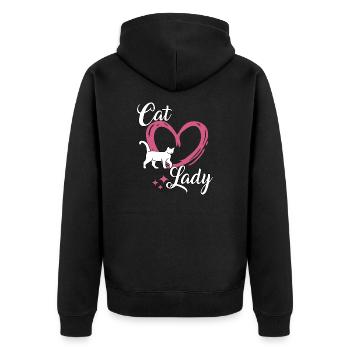 Chats Lady Cats Mama Cats Cadeau Miaou - Veste à capuche bio Premium Unisexe - noir - Dos - Nico (187cm)