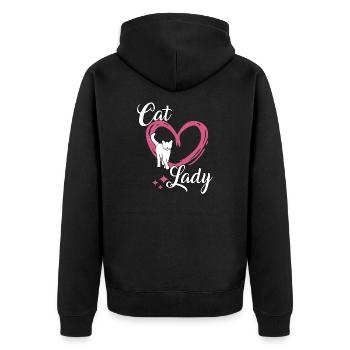 Cat Lady cadeau pour vous mignon propriétaire de chat - Veste à capuche bio Premium Unisexe - noir - Dos - Nico (187cm)