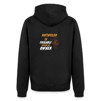 Rottweiler Geschenk für Hunde Fans Rottweiler - Unisex Premium Bio Zip Hoodie - Schwarz - Hinten - Nico (187cm)