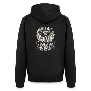guitarists rocker birthday band vintage 1951 - Unisex Premium Organic Zip Hoodie - black - Back - Nico (187cm)