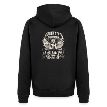 guitar fan musician guitarists birthday 1964 - Unisex Premium Bio Zip Hoodie - Schwarz - Hinten - Nico (187cm)
