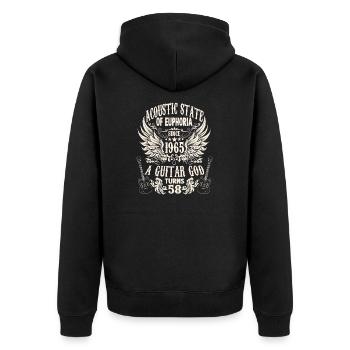guitarists rocker birthday band vintage 1965 - Unisex Premium Organic Zip Hoodie - black - Back - Nico (187cm)