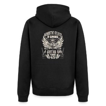 guitarists rocker birthday band vintage 1958 - Unisex Premium Organic Zip Hoodie - black - Back - Nico (187cm)