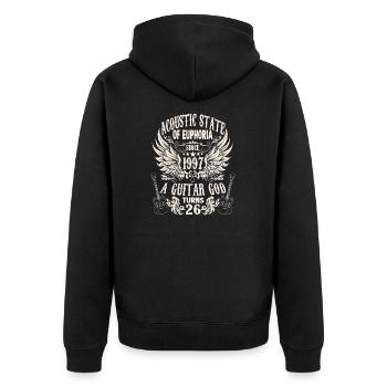 musicien anniversaire guitariste rocker né en 1997 - Veste à capuche bio Premium Unisexe - noir - Dos - Nico (187cm)