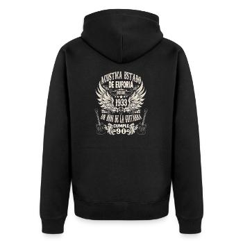 músico cumpleaños guitarrista rockero nacido en - Unisex Premium Organic Zip Hoodie - black - Back - Nico (187cm)