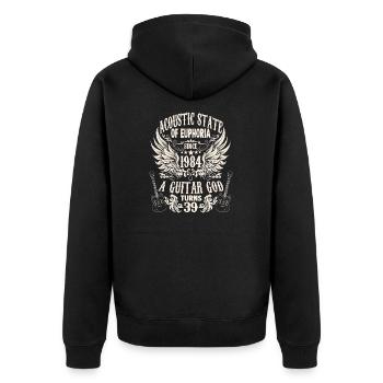 hobby musician guitarist birthday 1984 - Unisex Premium Bio Zip Hoodie - Schwarz - Hinten - Nico (187cm)