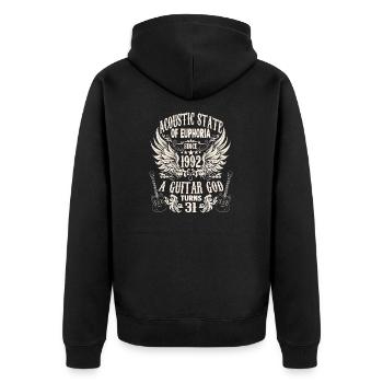 Aguitar fan musician guitarists birthday 1992 - Unisex Premium Bio Zip Hoodie - Schwarz - Hinten - Nico (187cm)