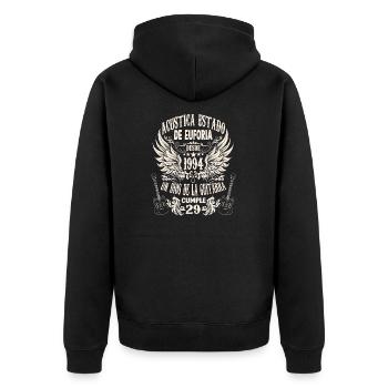 guitarists birthday vintage 1994 29 years - Unisex Premium Bio Zip Hoodie - Schwarz - Hinten - Nico (187cm)