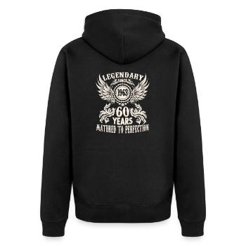 Légende 60 ans chemise d’anniversaire dictons hommes - Veste à capuche bio Premium Unisexe - noir - Dos - Nico (187cm)