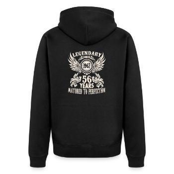 A legend becomes 56 birthday shirt for honorary - Unisex Premium Organic Zip Hoodie - black - Back - Nico (187cm)