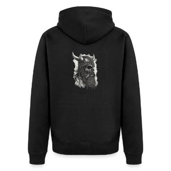 Wikinger Heidnischer Nordmann Heidnischer Wikinger - Unisex Premium Bio Zip Hoodie - Schwarz - Hinten - Nico (187cm)