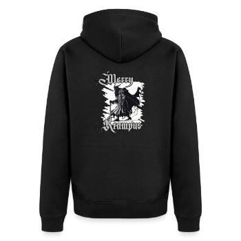 Horror Krampus T-Shirt Süddeutsch Weihnachtsmann - Unisex Premium Bio Zip Hoodie - Schwarz - Hinten - Nico (187cm)