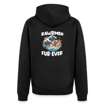 Kawaii cat in ramen heaven for otakus - Unisex Premium Organic Zip Hoodie - black - Back - Nico (187cm)