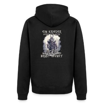 Walhalla Krieger Ragnars Erben und Odins Söhne - Unisex Premium Bio Zip Hoodie - Schwarz - Hinten - Nico (187cm)