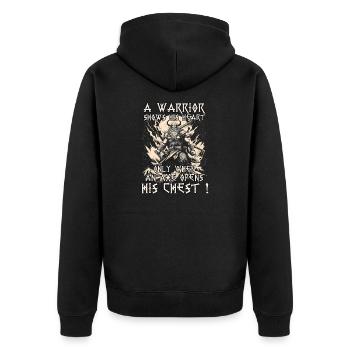 Guerrier viking Mythologie du combattant menaçant - Veste à capuche bio Premium Unisexe - noir - Dos - Nico (187cm)