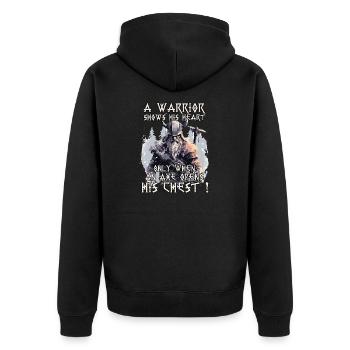 Asgard Heimat der Götter Wikinger Mythologie - Unisex Premium Bio Zip Hoodie - Schwarz - Hinten - Nico (187cm)
