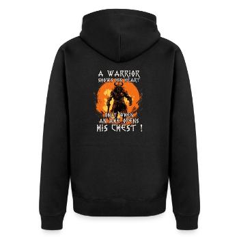 Viking Warrior Nordic Fighter Viking - Unisex Premium Organic Zip Hoodie - black - Back - Nico (187cm)