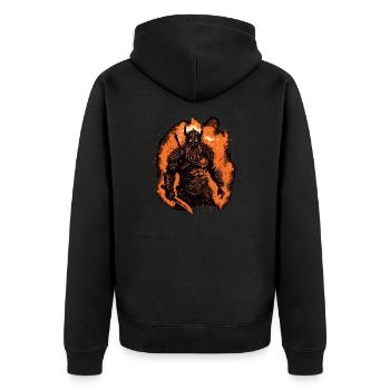 Wikinger Blut Stolz der nordischen Krieger - Unisex Premium Bio Zip Hoodie - Schwarz - Hinten - Nico (187cm)