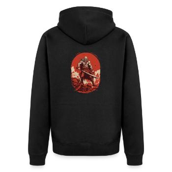 Brotherhood of the Vikings United in Valor. - Unisex Premium Organic Zip Hoodie - black - Back - Nico (187cm)