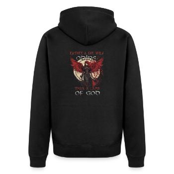 Ewige Walküre Hüterin der Legenden Walküren - Unisex Premium Bio Zip Hoodie - Schwarz - Hinten - Nico (187cm)