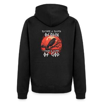 Légende viking | Corbeau d’Odin | Hugin et Munin - Veste à capuche bio Premium Unisexe - noir - Dos - Nico (187cm)