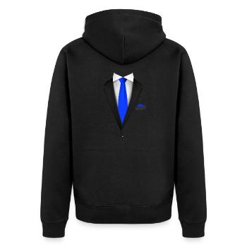 Tuxedo with a Tie For Weddings And Special - Unisex Premium Organic Zip Hoodie - black - Back - Nico (187cm)