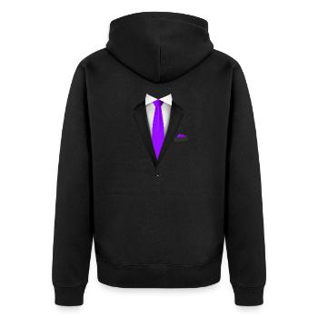 Tuxedo with a Tie For Weddings And Special - Unisex Premium Organic Zip Hoodie - black - Back - Nico (187cm)