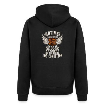36 ans voiture classique anniversaire rocker fan biker - Veste à capuche bio Premium Unisexe - noir - Dos - Nico (187cm)