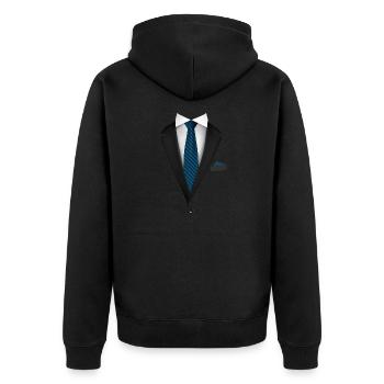 Tuxedo with a Tie For Weddings And Special - Unisex Premium Organic Zip Hoodie - black - Back - Nico (187cm)