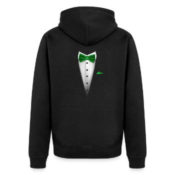 Tuxedo design with Bowtie For Weddings And - Unisex Premium Organic Zip Hoodie - black - Back - Nico (187cm)