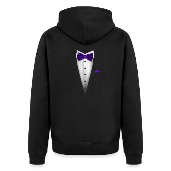 Tuxedo design with Bowtie For Weddings And - Unisex Premium Organic Zip Hoodie - black - Back - Nico (187cm)