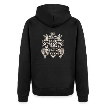 Birthday vintage 1935 88 years of a legend - Unisex Premium Organic Zip Hoodie - black - Back - Nico (187cm)