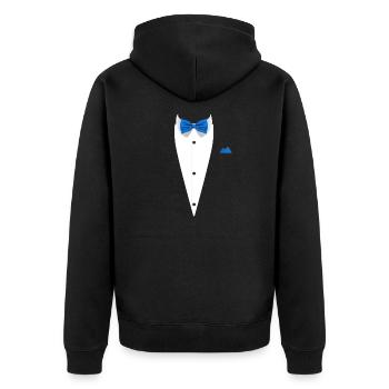 Tuxedo design with Bowtie For Weddings And - Unisex Premium Organic Zip Hoodie - black - Back - Nico (187cm)