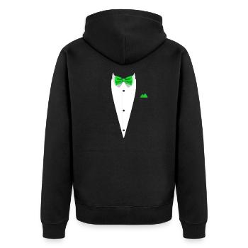 Tuxedo design with Bowtie For Weddings And - Unisex Premium Organic Zip Hoodie - black - Back - Nico (187cm)